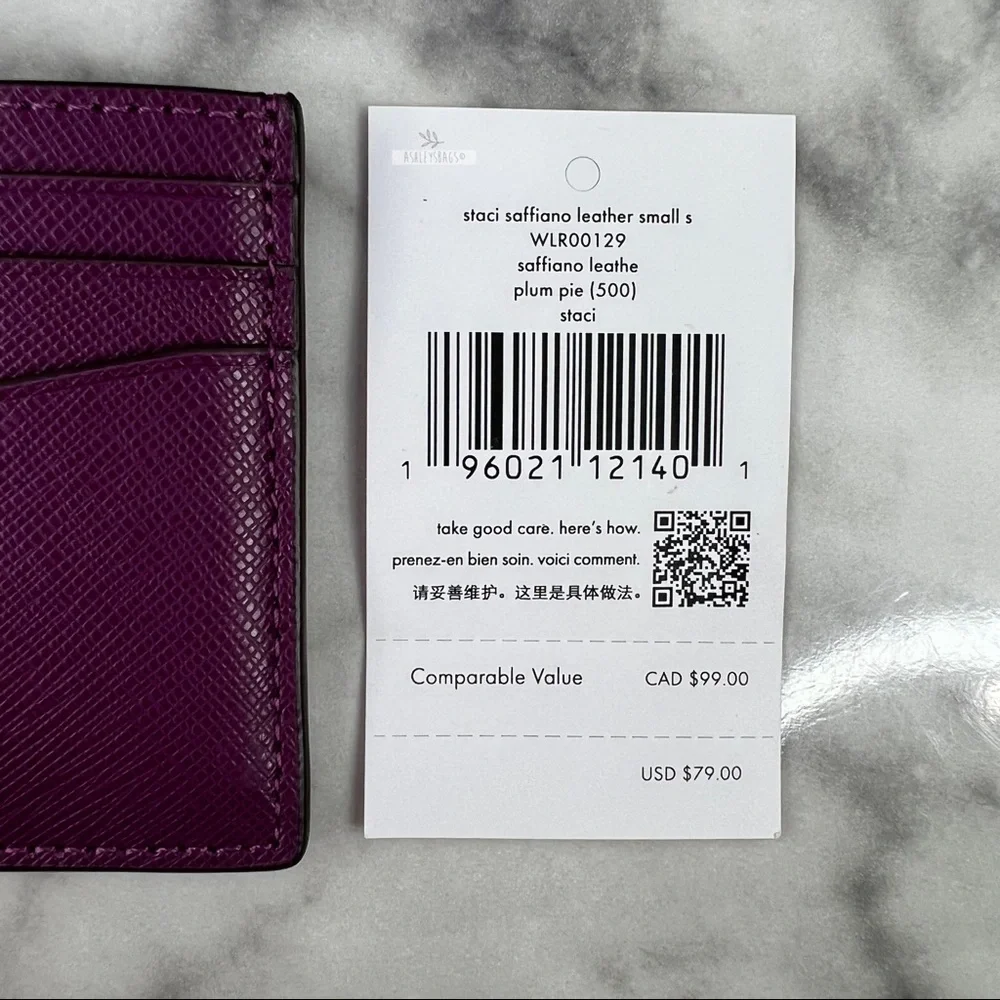 Kate Spade Staci Plum Pie Small Satchel Crossbody & Slim Card Holder Wallet - Picture 16 of 16